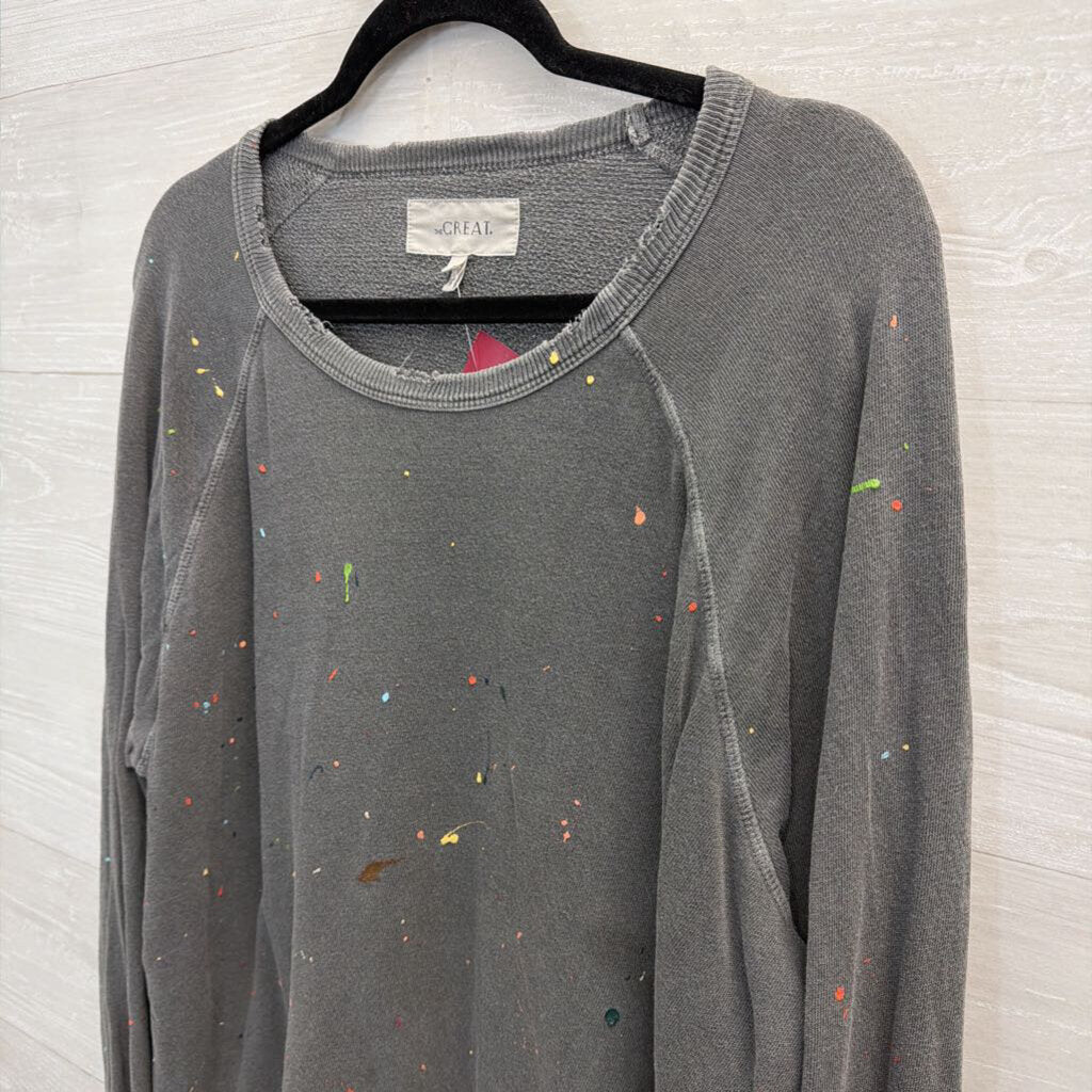 The Great Gray Paint-Splattered Crewneck Sweatshirt 1