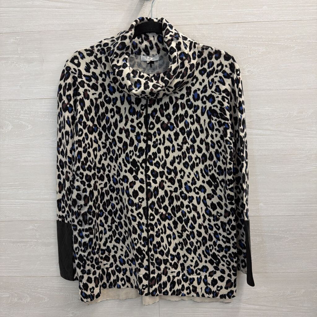 Tyler Boe Multicolor Leopard Cowl-Neck Top Large