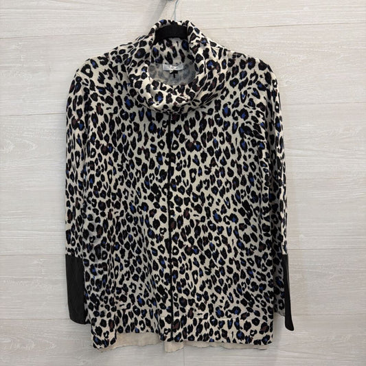 Tyler Boe Multicolor Leopard Cowl-Neck Top Large