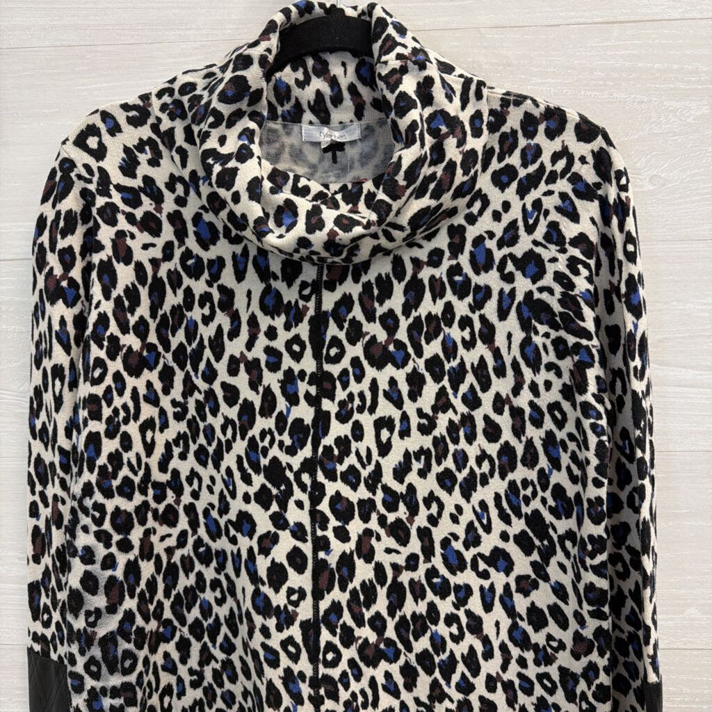 Tyler Boe Multicolor Leopard Cowl-Neck Top Large