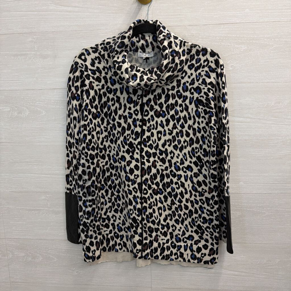 Tyler Boe Multicolor Leopard Cowl-Neck Top Large