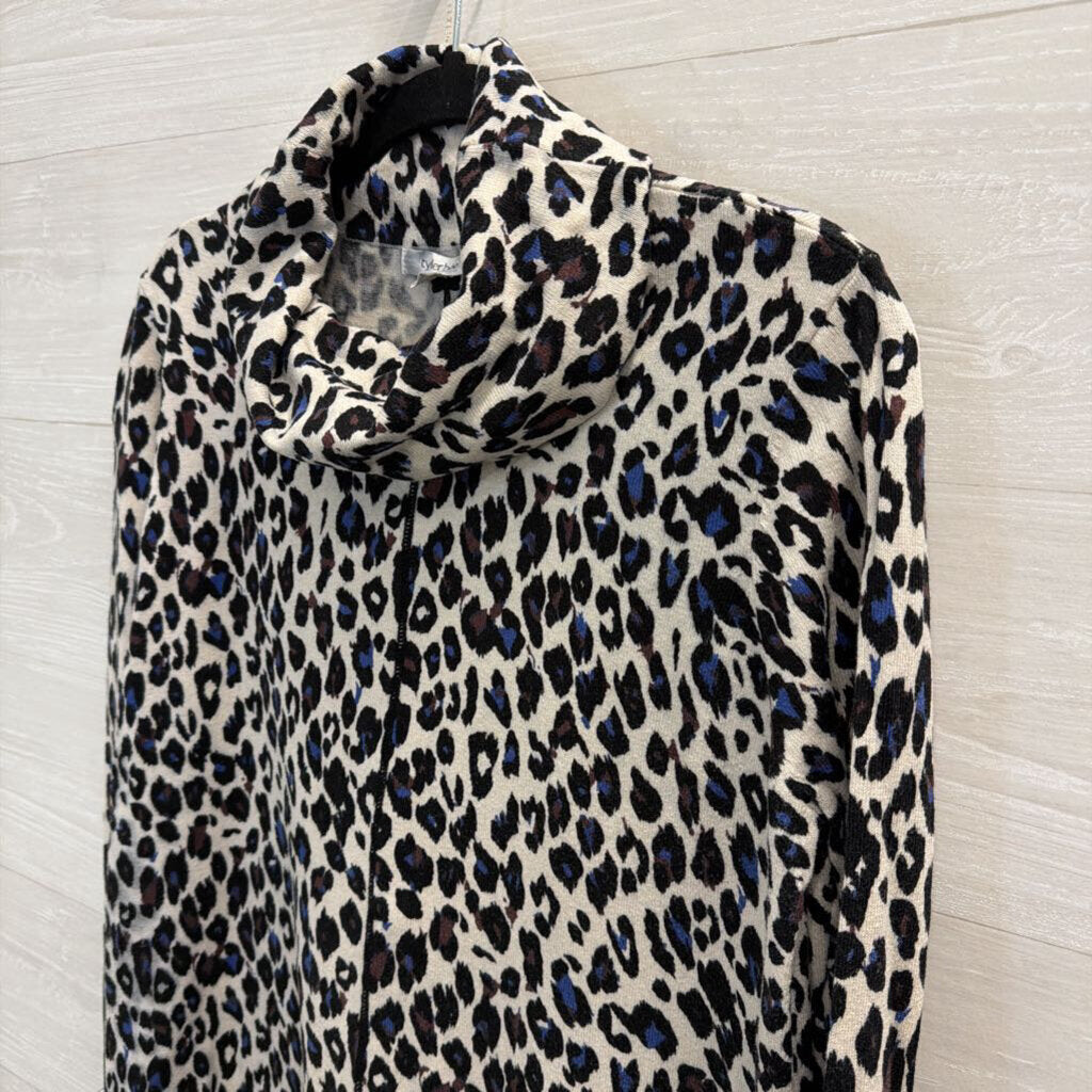 Tyler Boe Multicolor Leopard Cowl-Neck Top Large