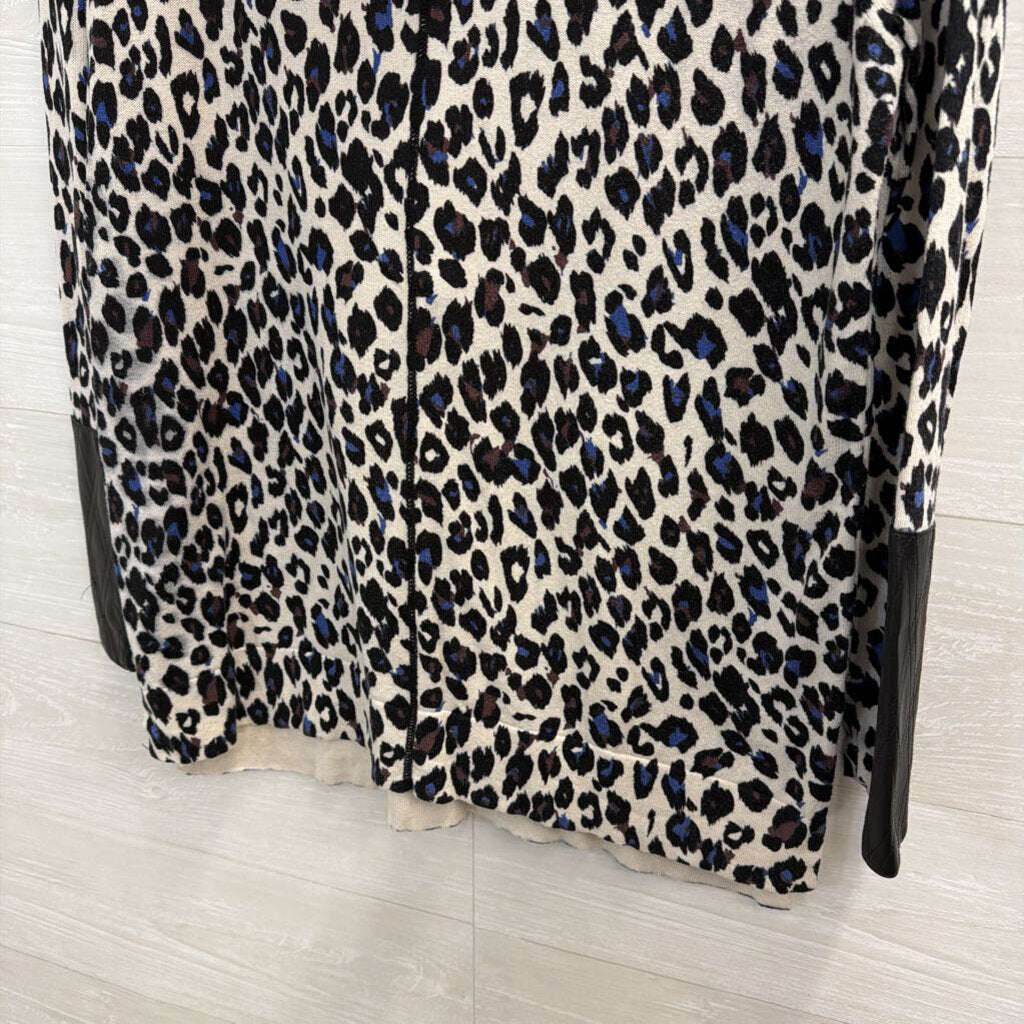 Tyler Boe Multicolor Leopard Cowl-Neck Top Large