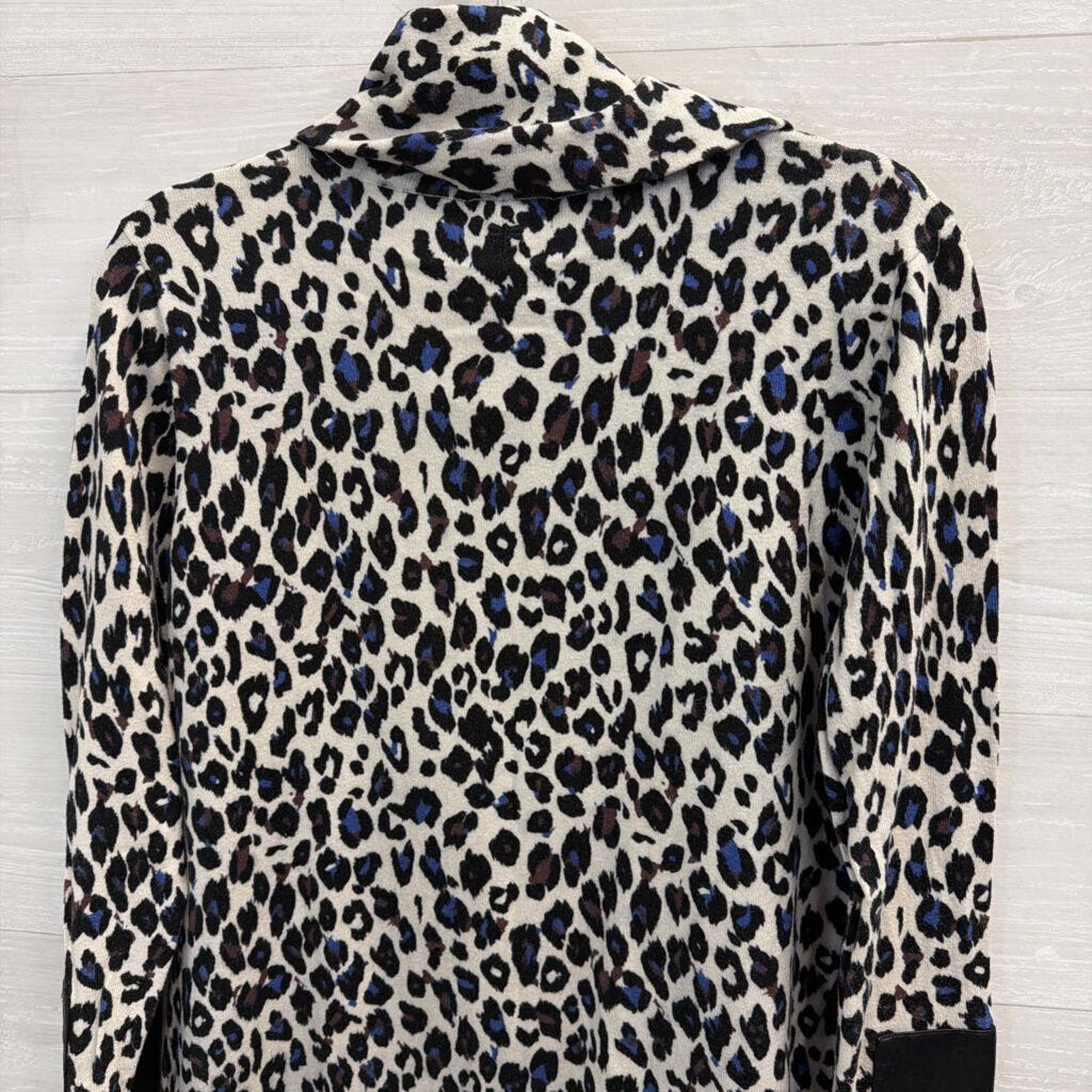 Tyler Boe Multicolor Leopard Cowl-Neck Top Large