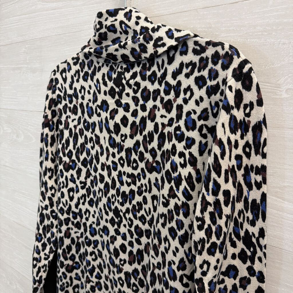 Tyler Boe Multicolor Leopard Cowl-Neck Top Large