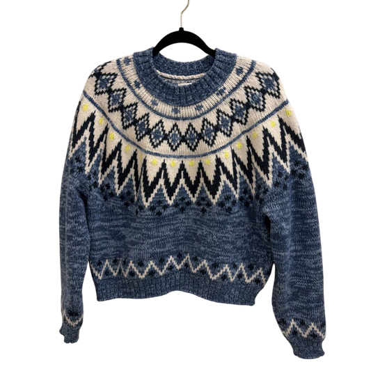 Fair Isle Blue/Cream Sweater Medium