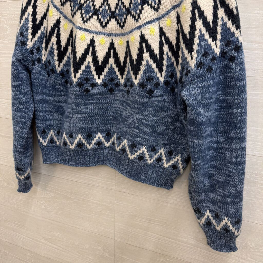 Fair Isle Blue/Cream Sweater Medium
