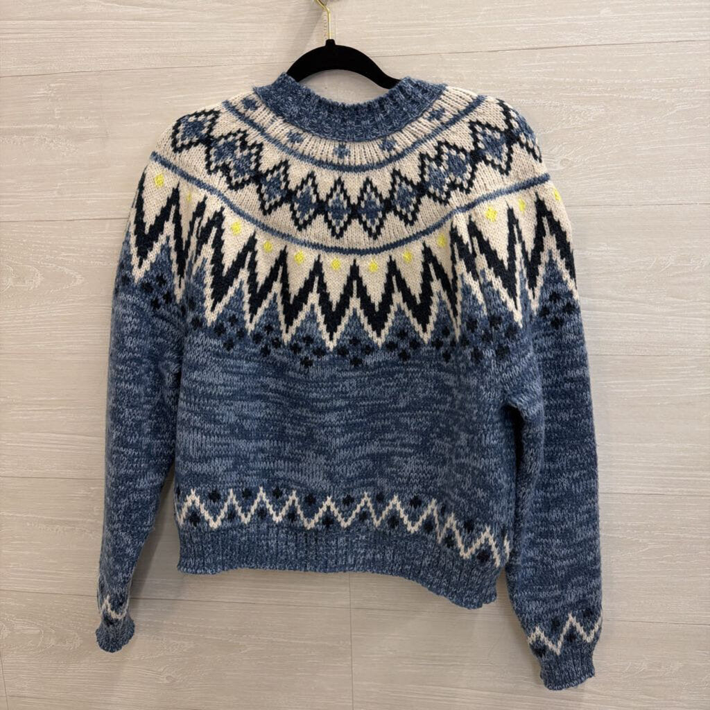 Fair Isle Blue/Cream Sweater Medium