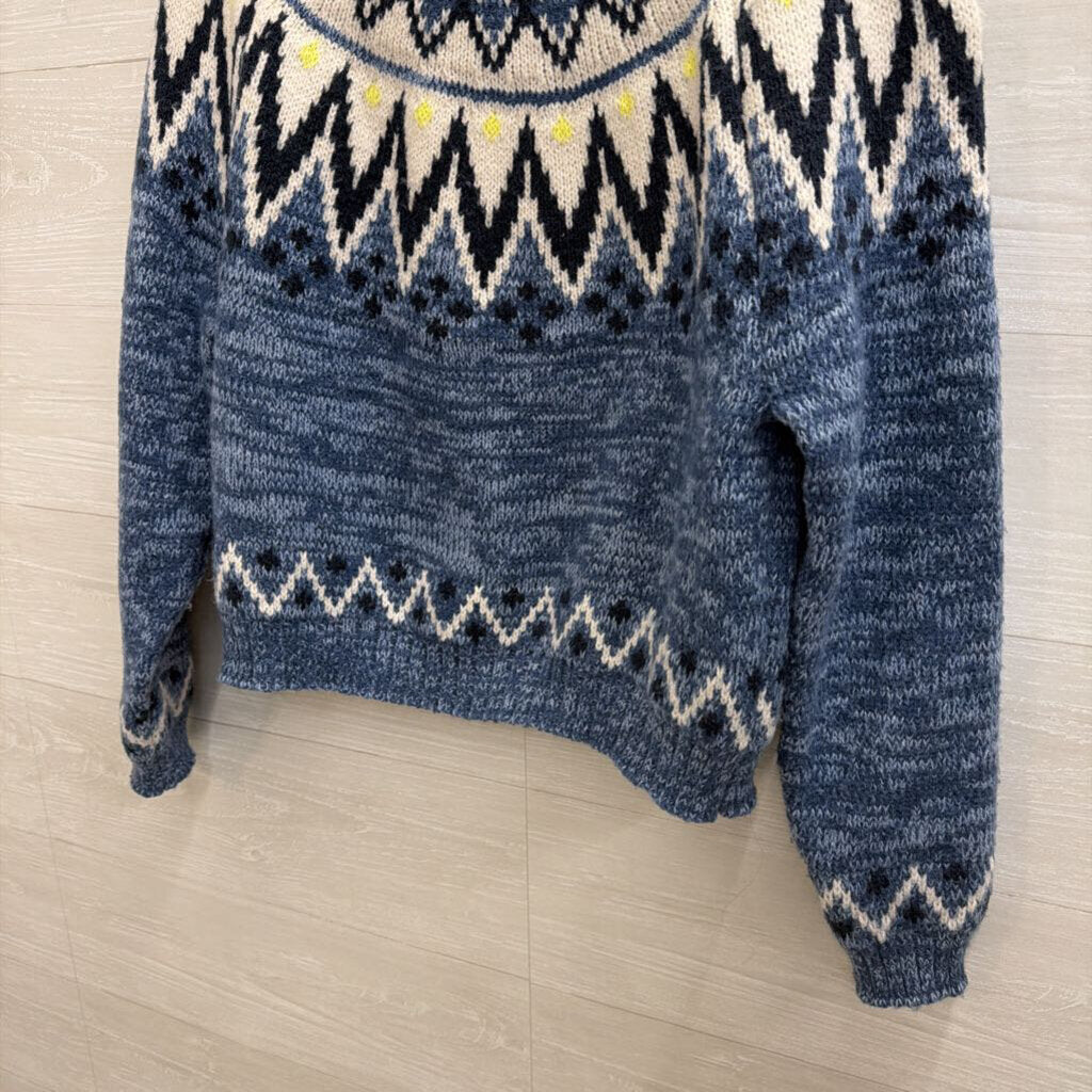 Fair Isle Blue/Cream Sweater Medium