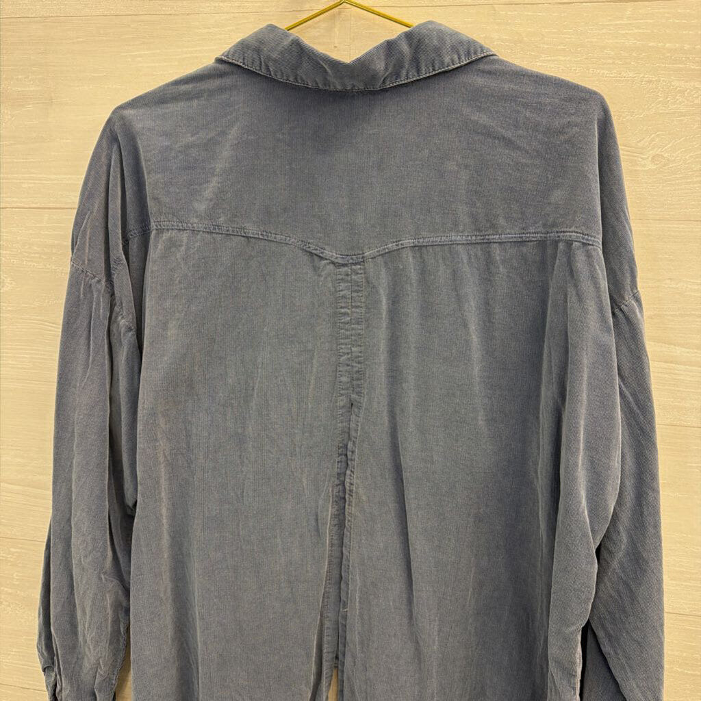 Free People Dusty Blue Button Down Shirt Large