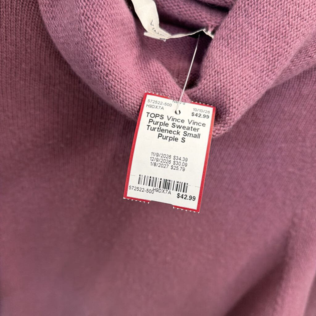 Vince Purple Sweater Turtleneck Small