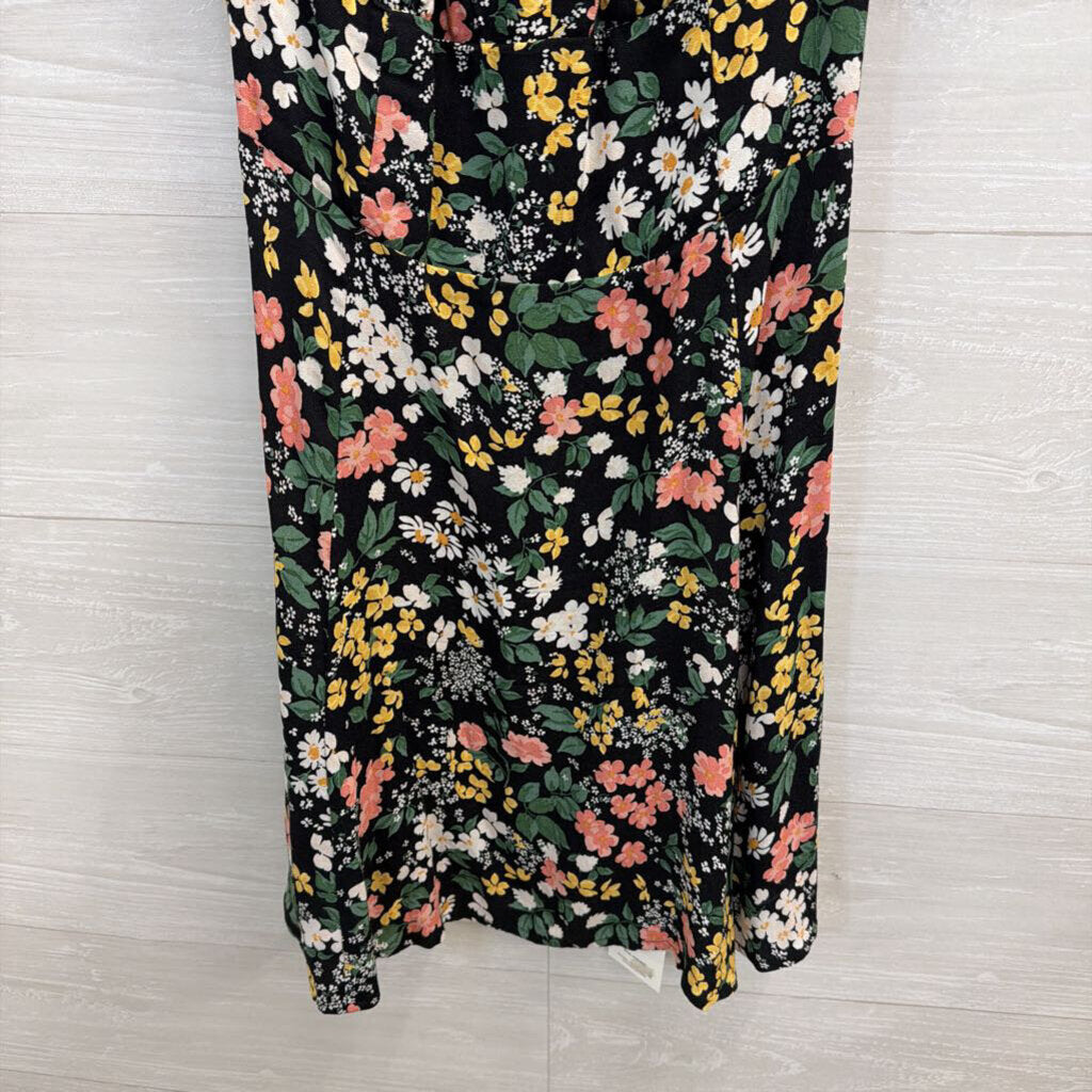 Reformation Black Floral Puff Sleeve Mini Dress 10