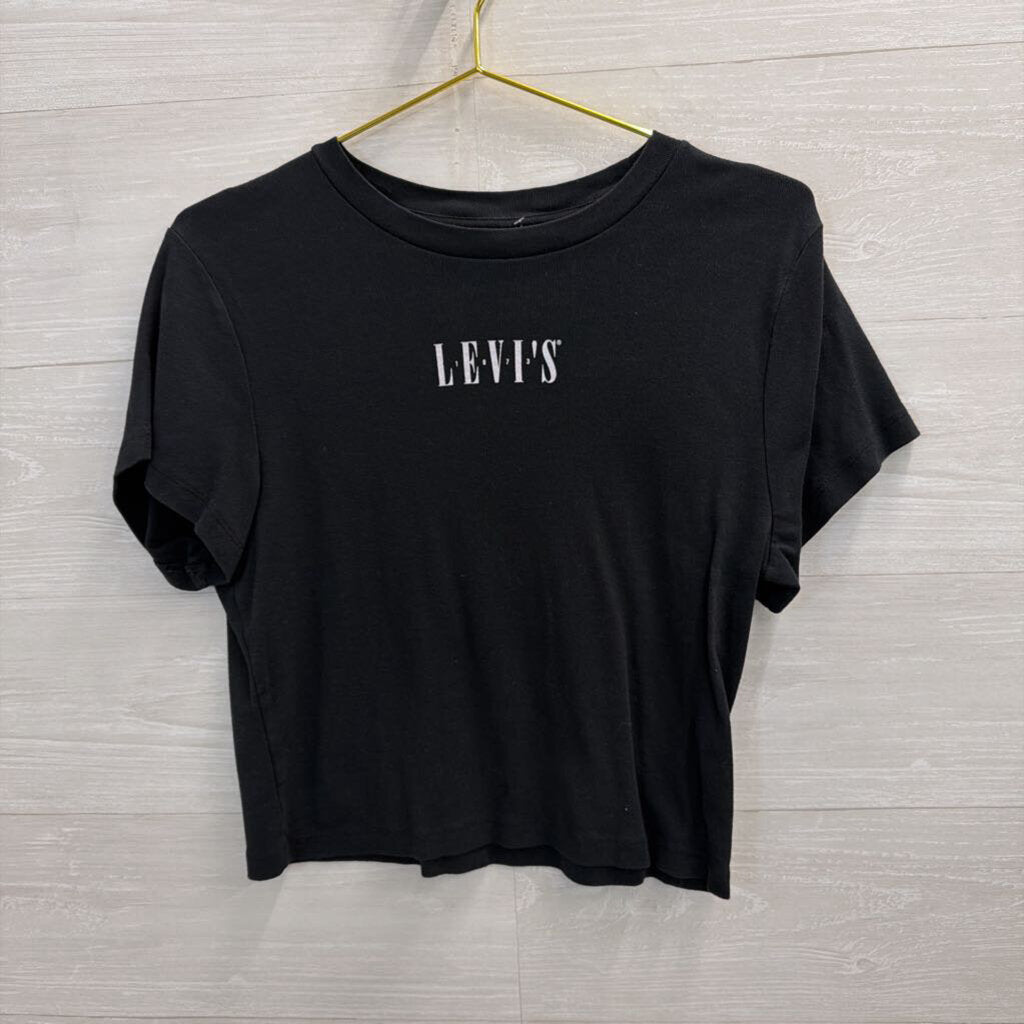Black Levi's Logo Cropped Tee Extra Large