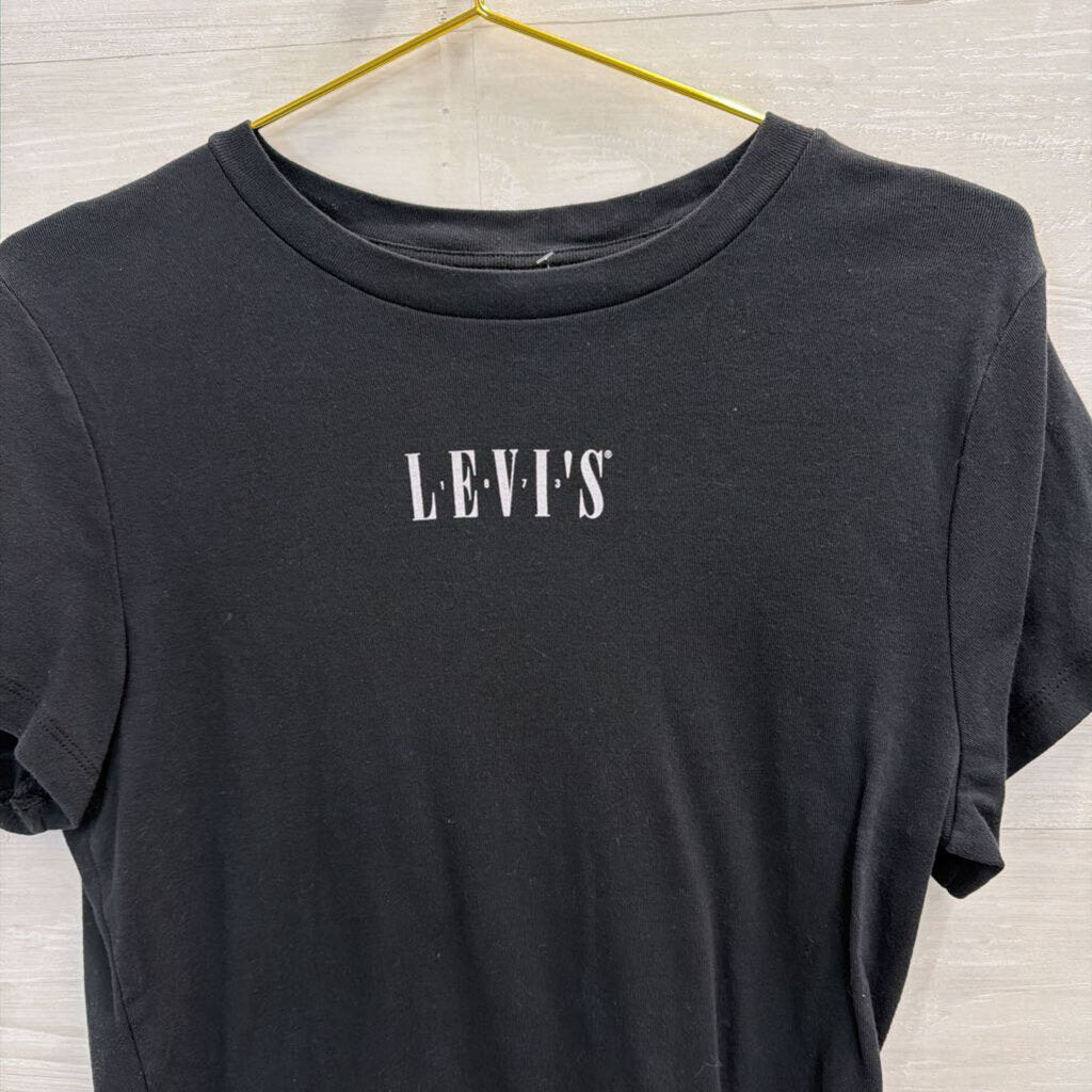 Black Levi's Logo Cropped Tee Extra Large