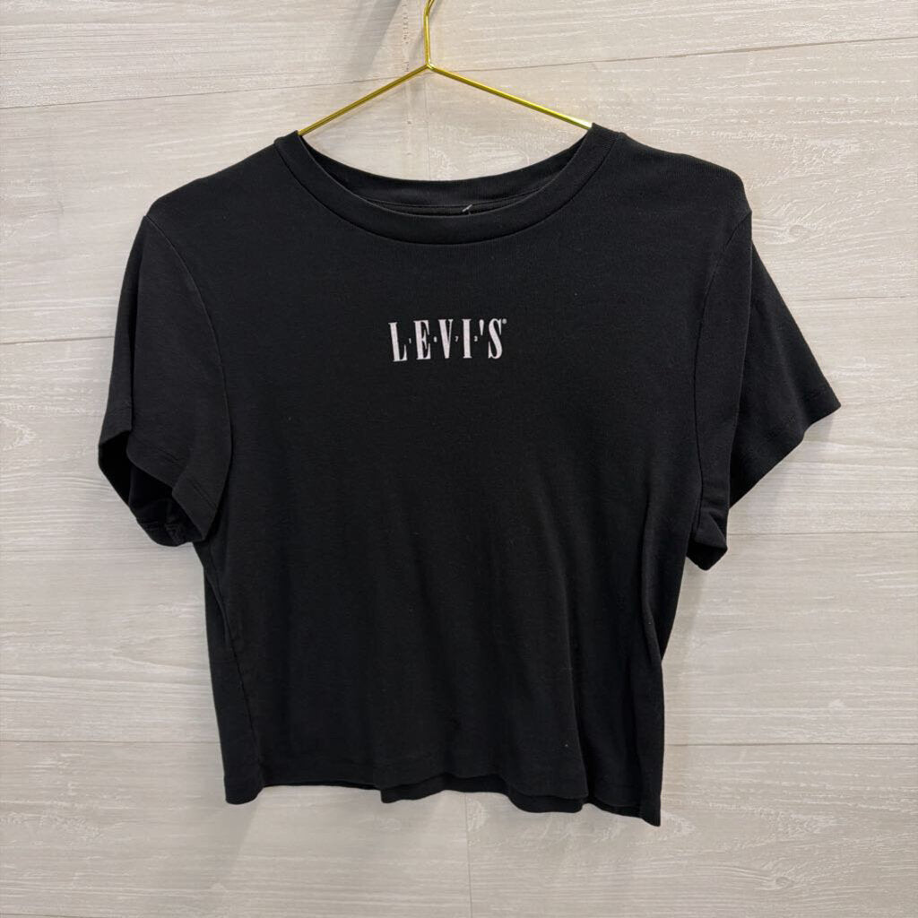 Black Levi's Logo Cropped Tee Extra Large