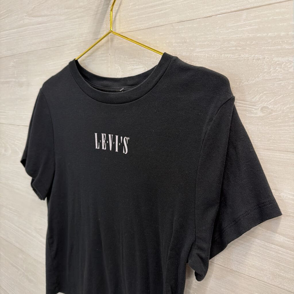 Black Levi's Logo Cropped Tee Extra Large