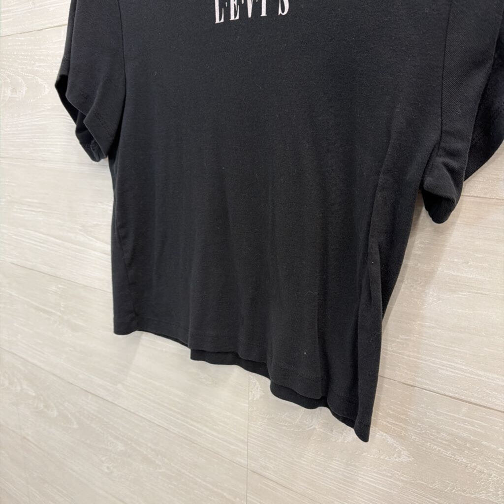 Black Levi's Logo Cropped Tee Extra Large