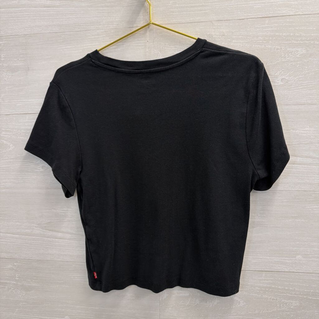 Black Levi's Logo Cropped Tee Extra Large