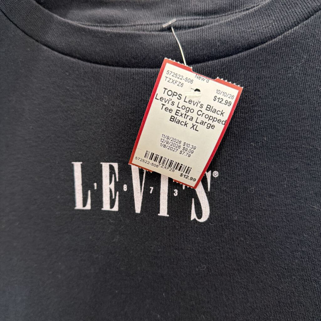 Black Levi's Logo Cropped Tee Extra Large