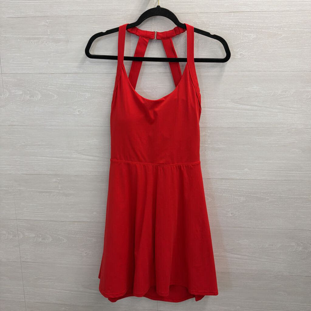 Red Scoop Neck Athletic Dress Large