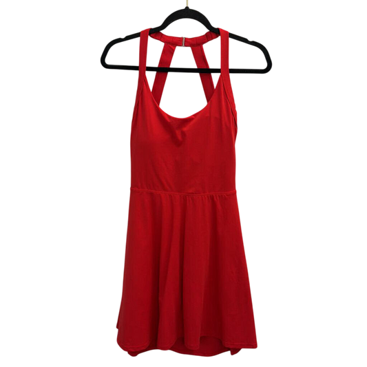 Red Scoop Neck Athletic Dress Large