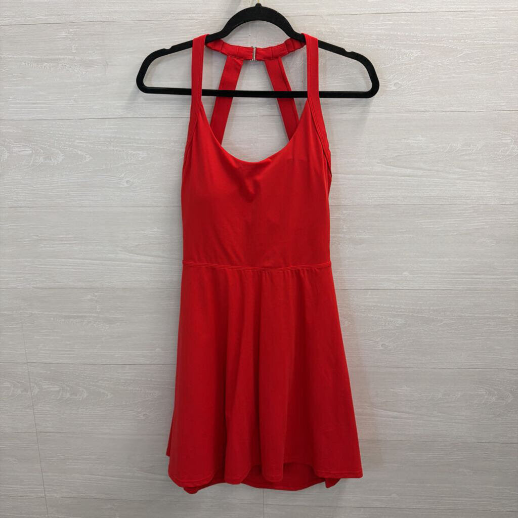 Red Scoop Neck Athletic Dress Large