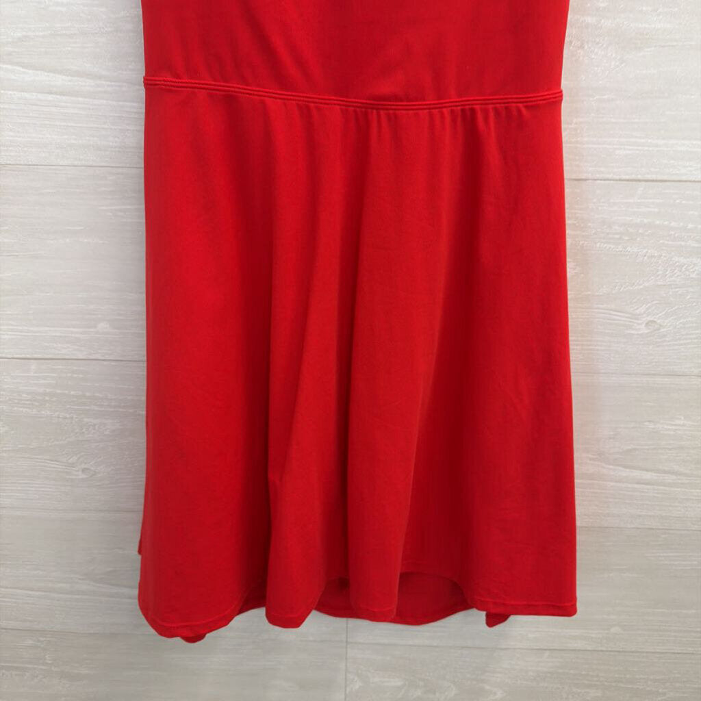 Red Scoop Neck Athletic Dress Large