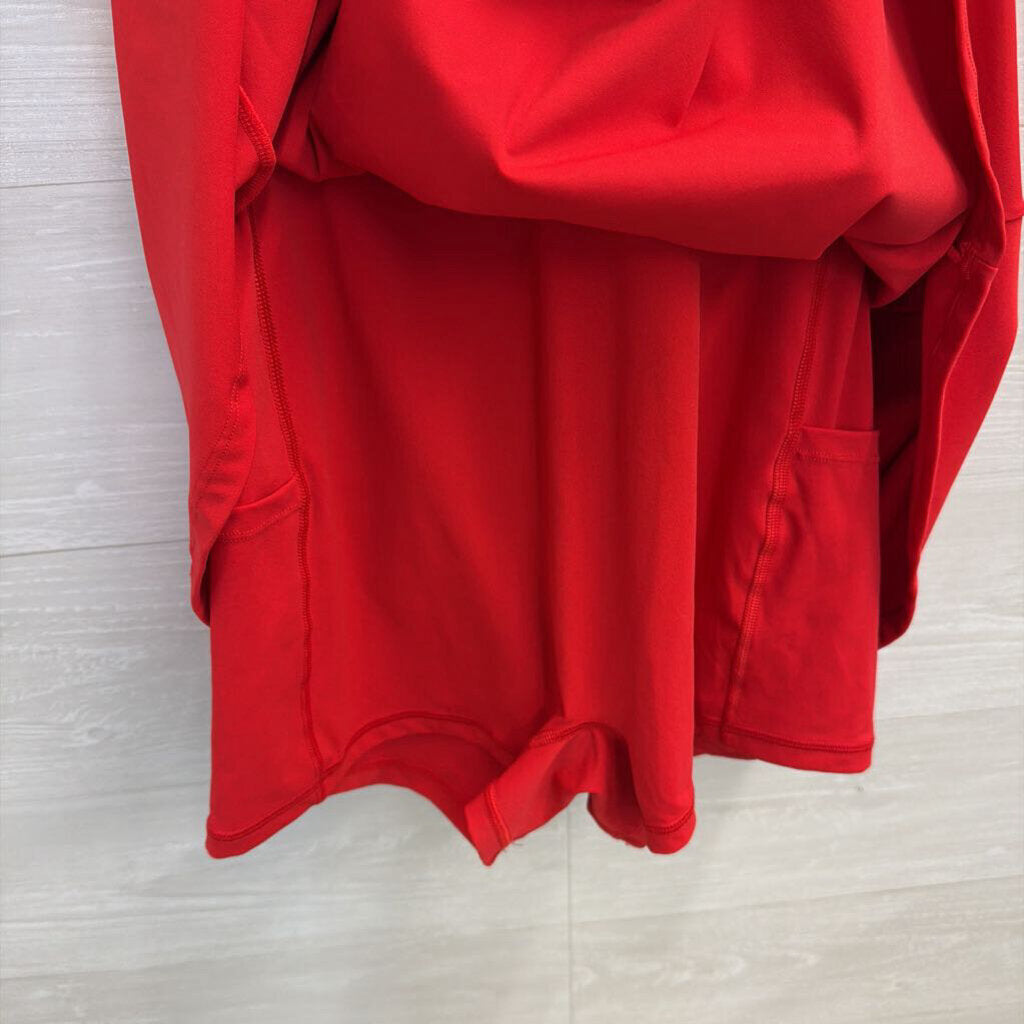 Red Scoop Neck Athletic Dress Large