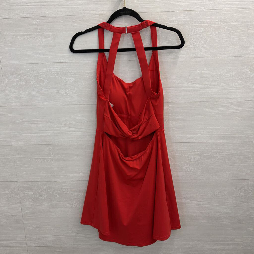 Red Scoop Neck Athletic Dress Large