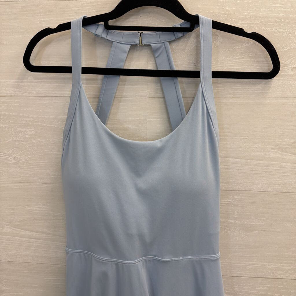 Light Blue Scoop Neck Athletic Dress Large
