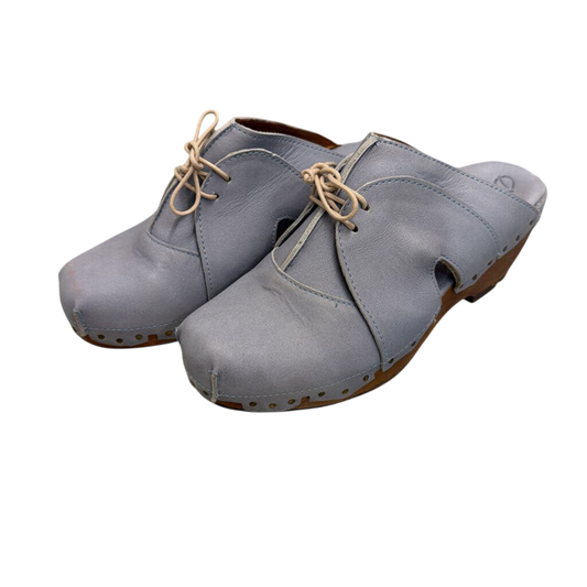 Sergio Tomani Light Blue Lace Up Clogs 40