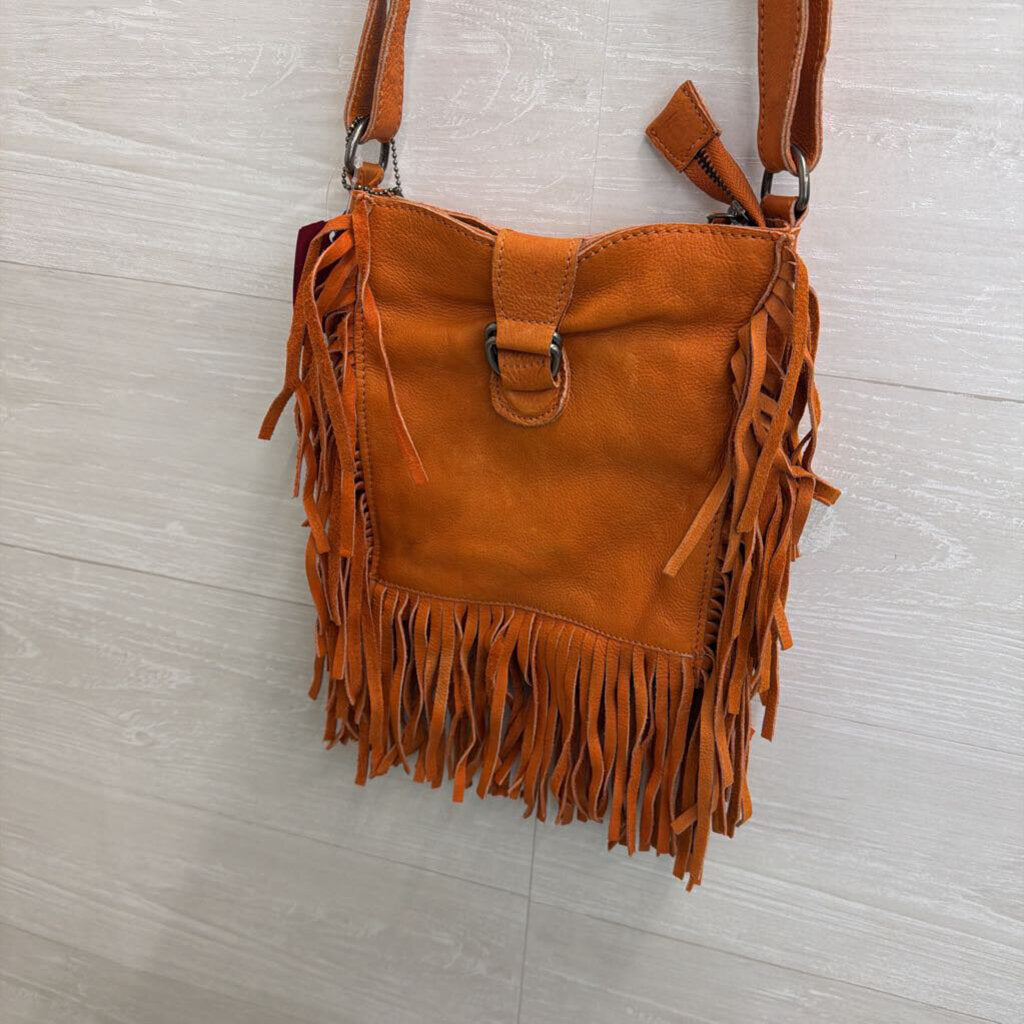 Burnt Orange Fringe Crossbody