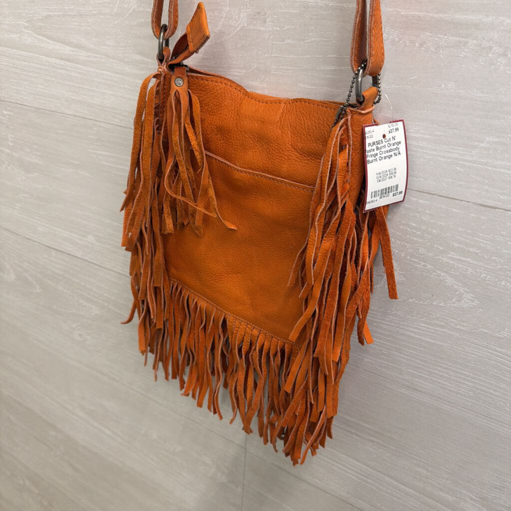 Burnt Orange Fringe Crossbody