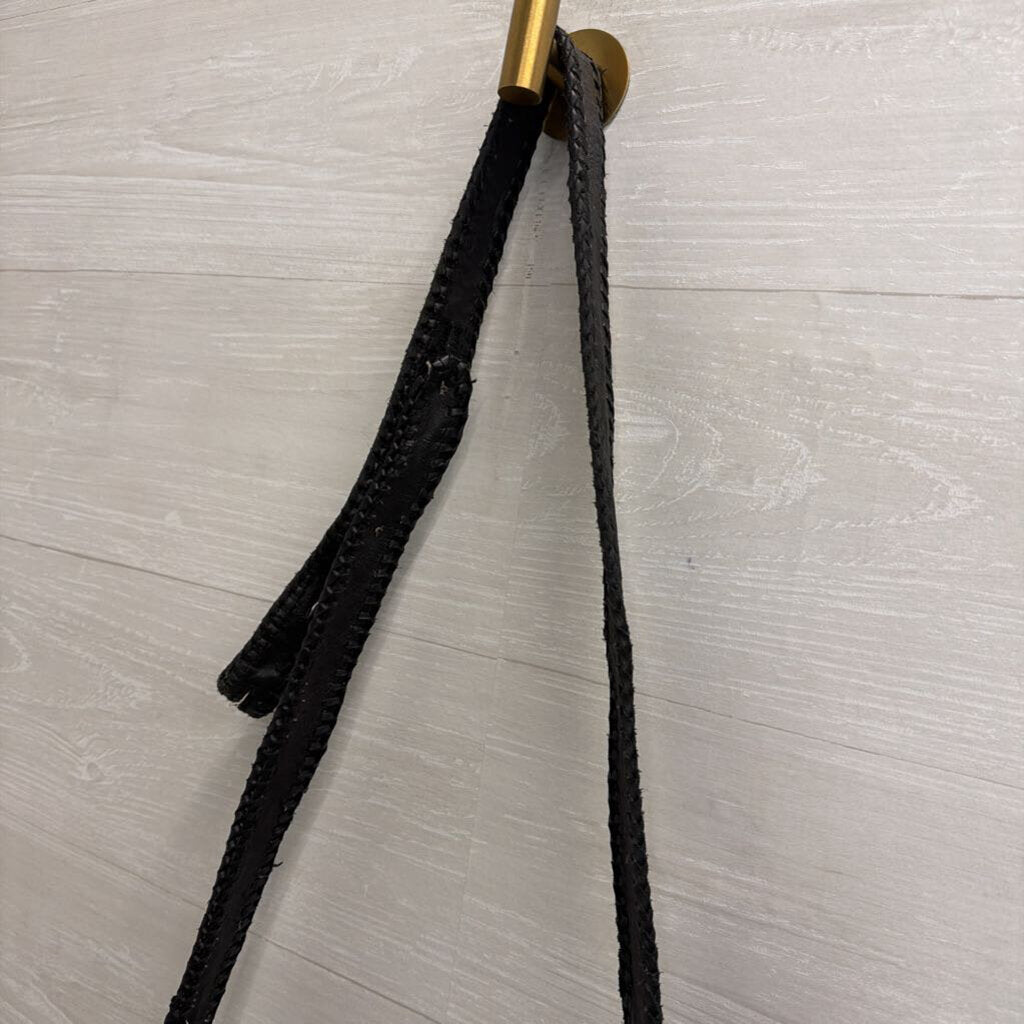 Black Leather Fringe Bag
