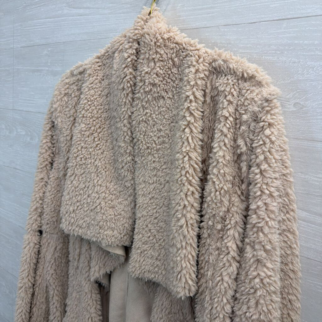 Cream Sherpa Reversible Jacket Medium