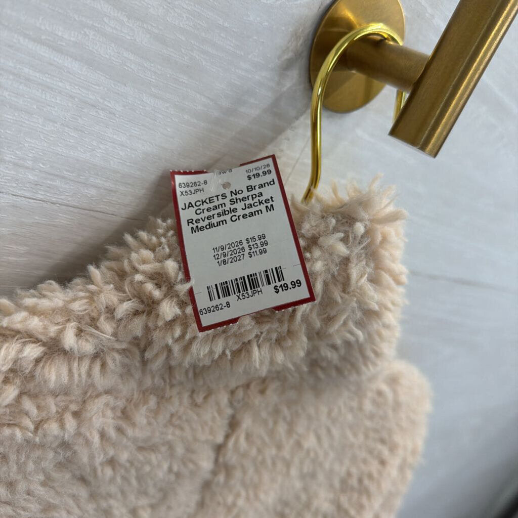Cream Sherpa Reversible Jacket Medium