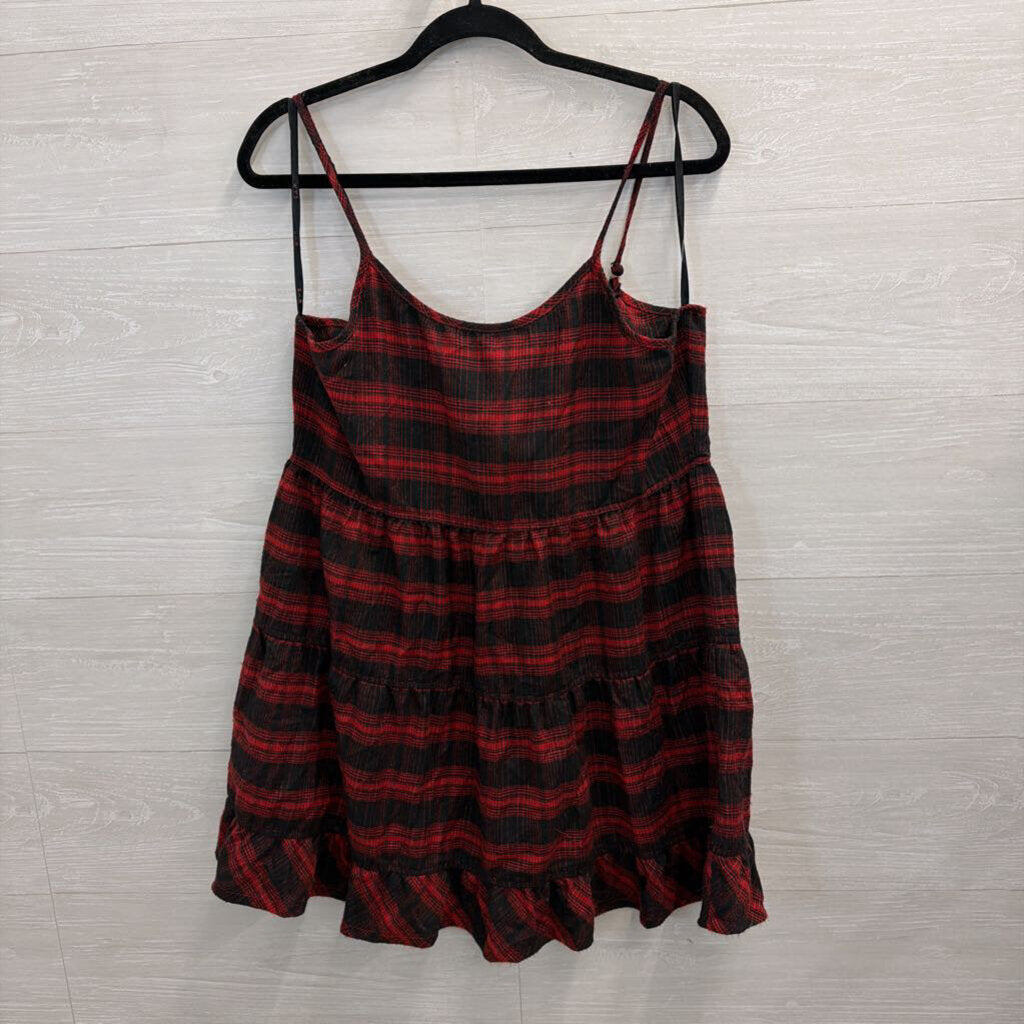 Red/Black Plaid Dress Large