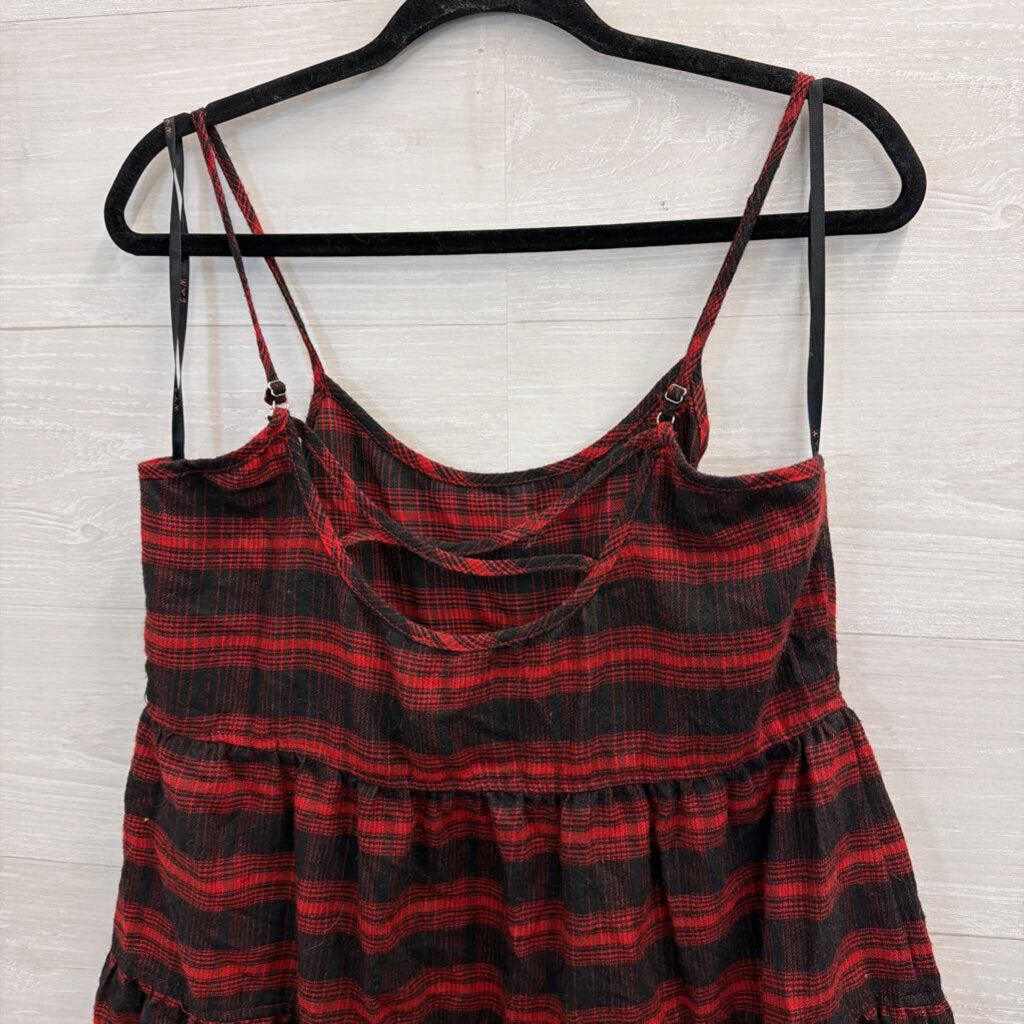 Red/Black Plaid Dress Large