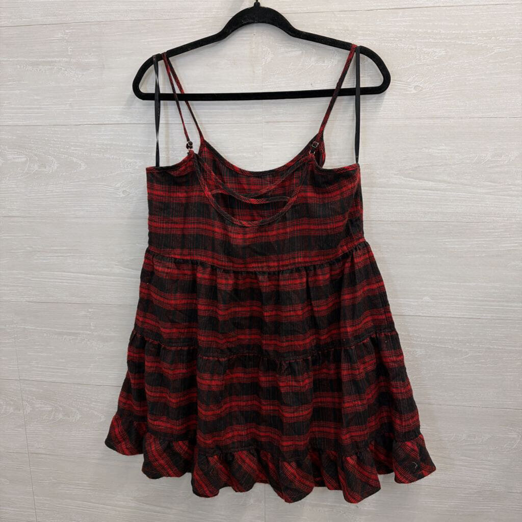 Red/Black Plaid Dress Large