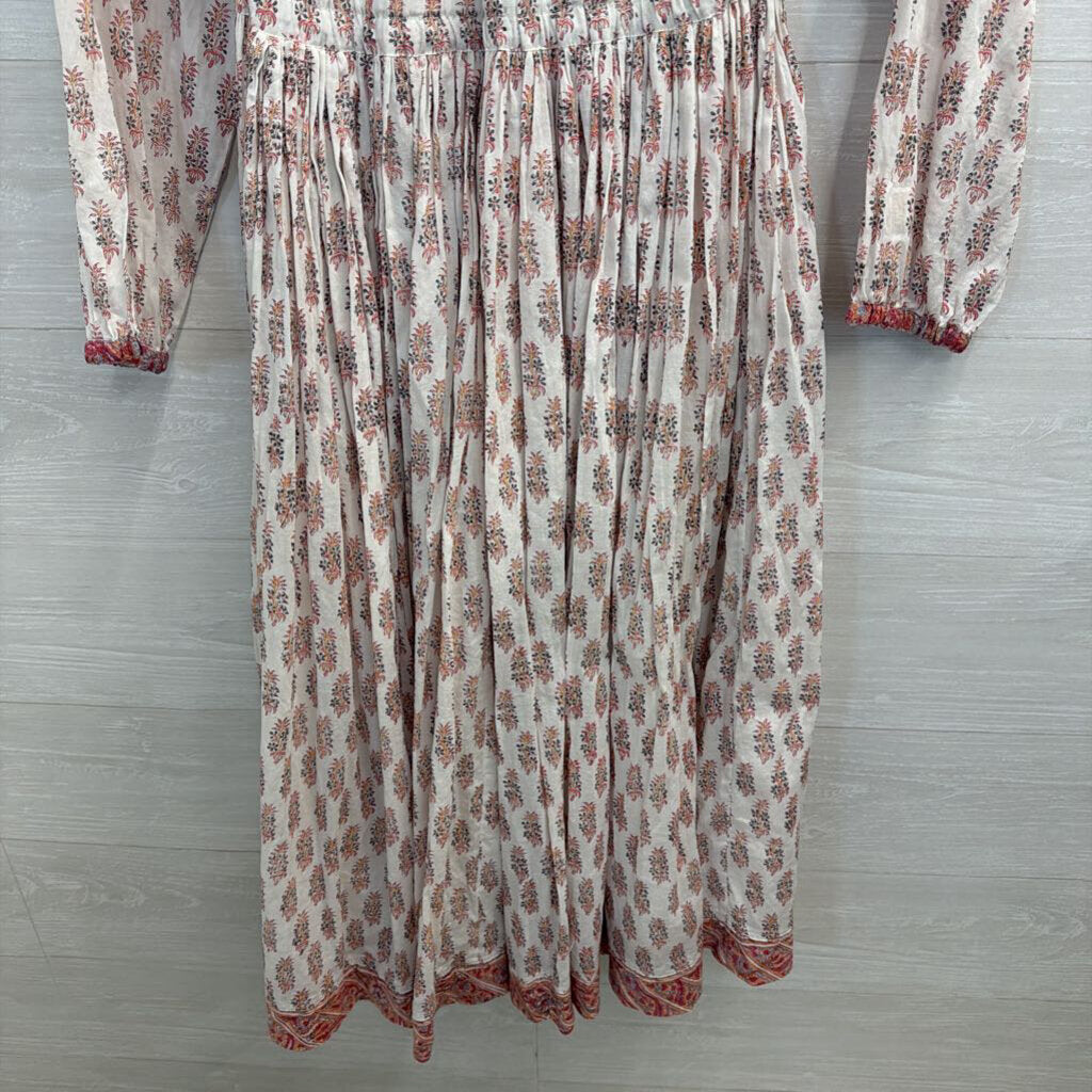 Lala Fashion Cream Floral Tassel Maxi Dress Large/Extra Large