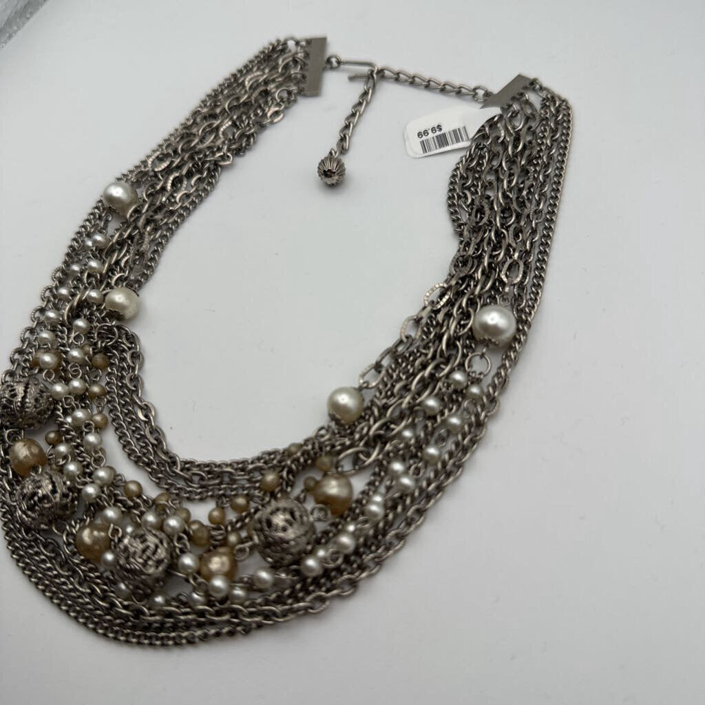 Silver Layered Chain Necklace