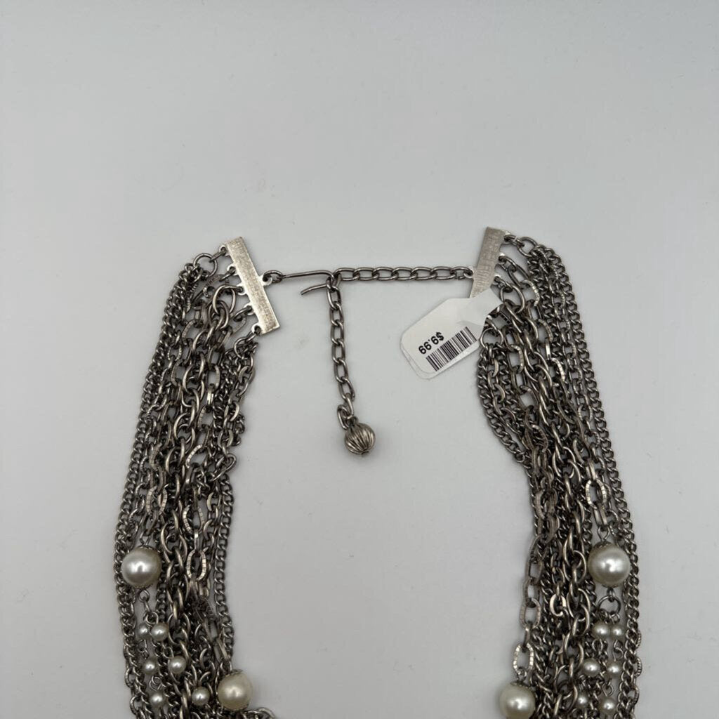Silver Layered Chain Necklace
