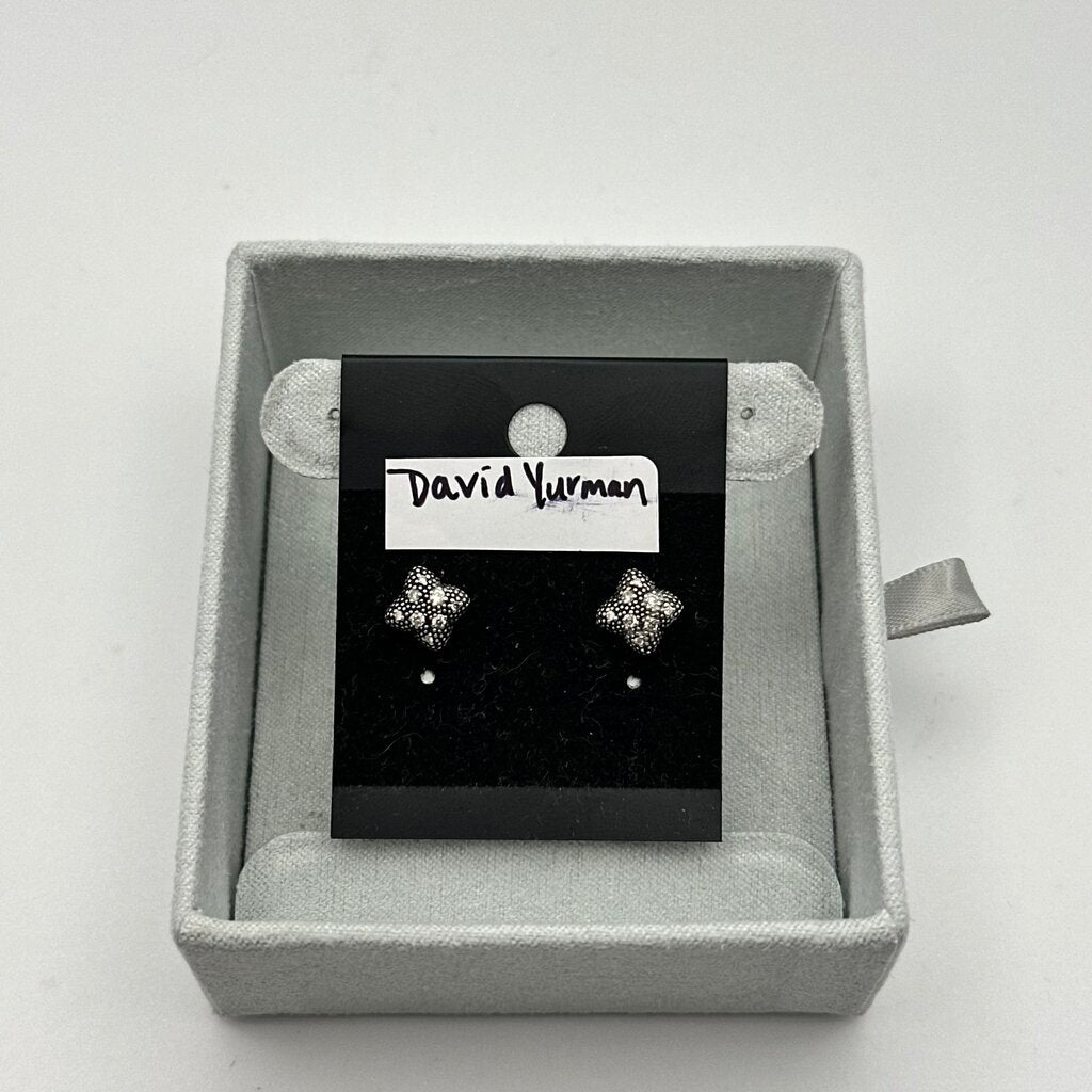David Yurman Midnight Melange Diamond Quatrefoil Studs