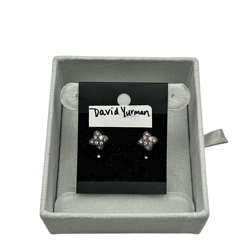 David Yurman Midnight Melange Diamond Quatrefoil Studs