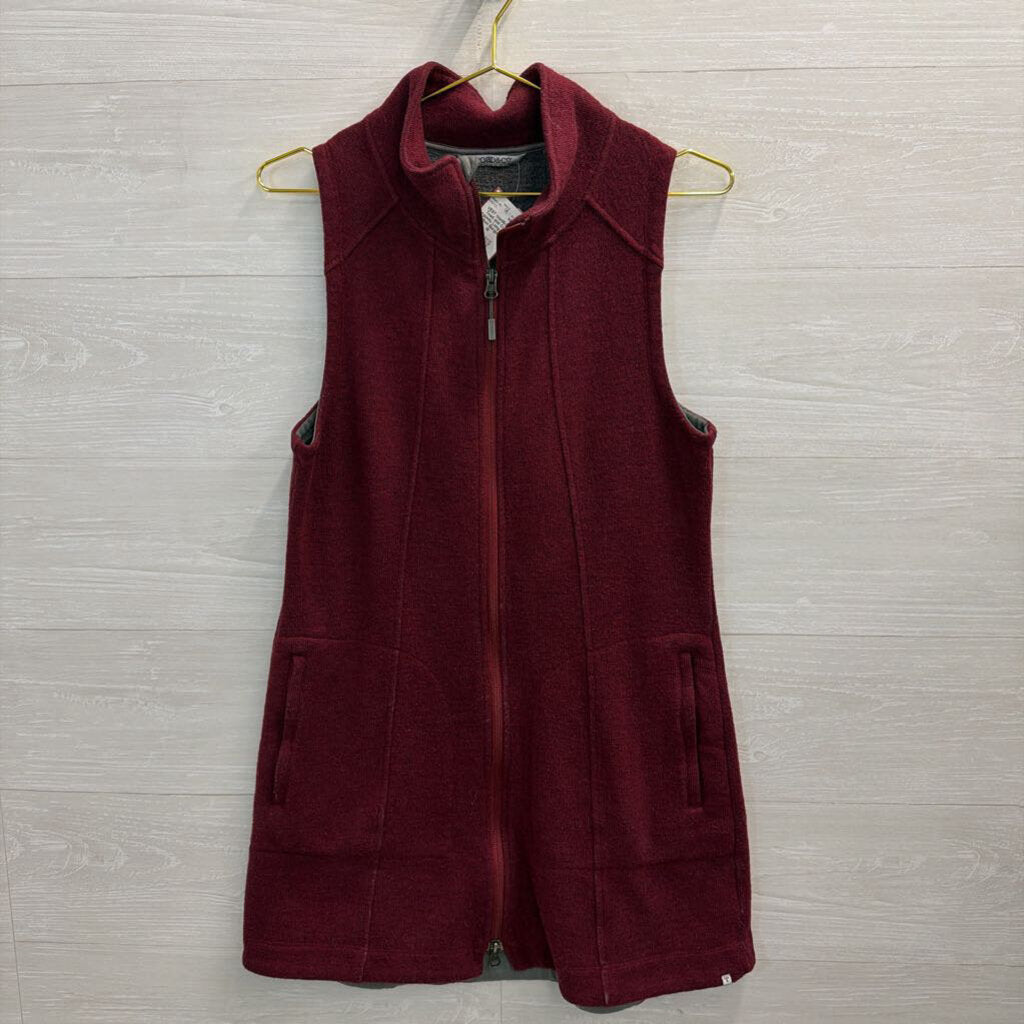 Toad and Co Burgundy Long Vest Medium