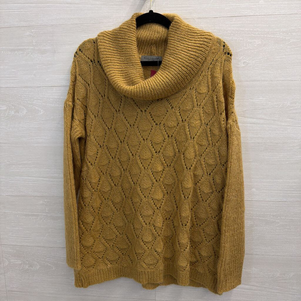 Golden Yellow Cowl Neck Sweater Small