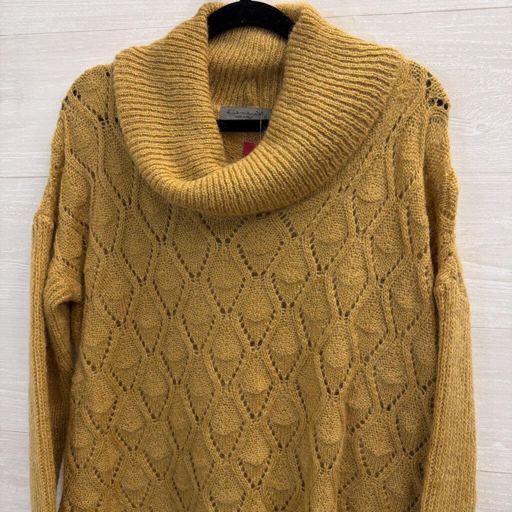Golden Yellow Cowl Neck Sweater Small