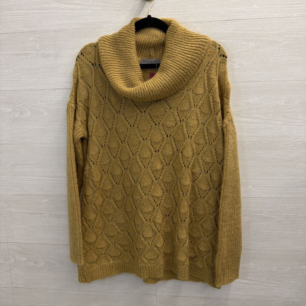 Golden Yellow Cowl Neck Sweater Small
