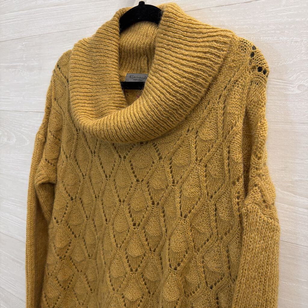 Golden Yellow Cowl Neck Sweater Small