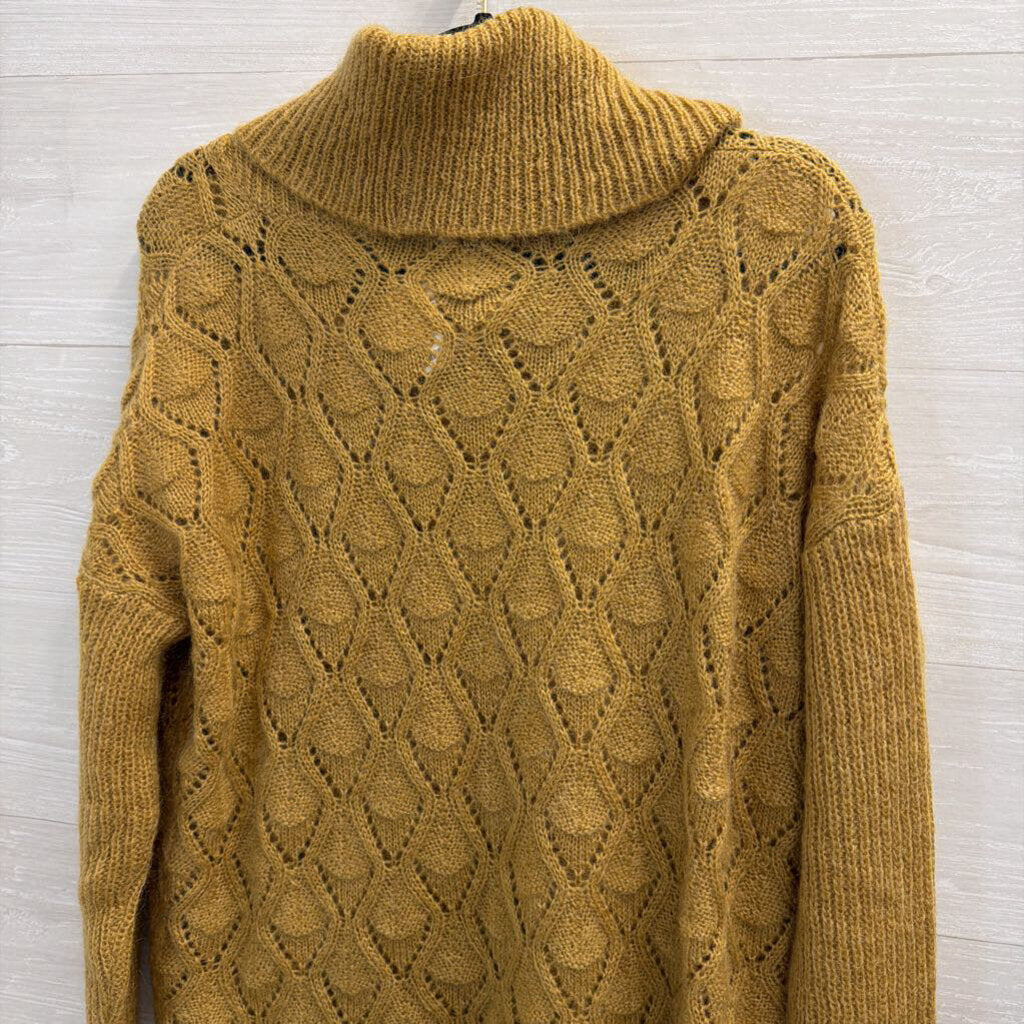 Golden Yellow Cowl Neck Sweater Small
